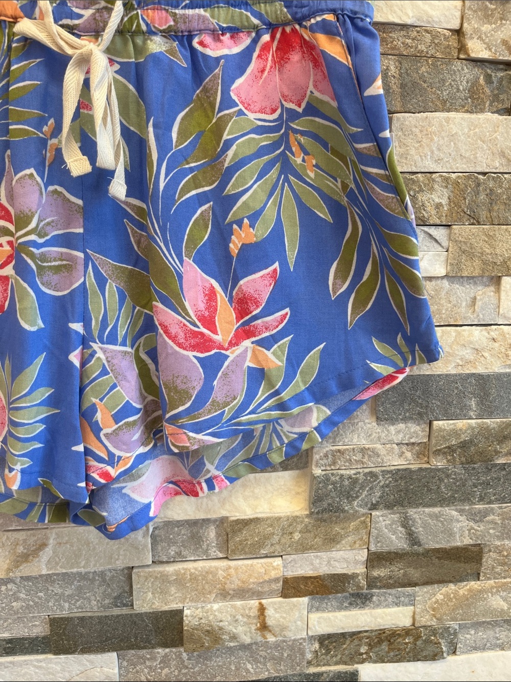 Billabong Blue Tropical Print Pull-On Shorts - Picture 3 of 9
